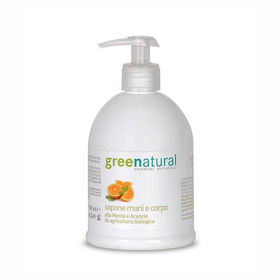 Slika GreeNatural Ecobio naravno milo za telo in roke pomaranča, 500 mL ali 1 L