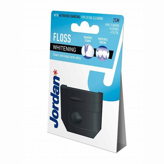 Jordan Whitening floss z aktivnim ogljem zobna nitka, 25 m