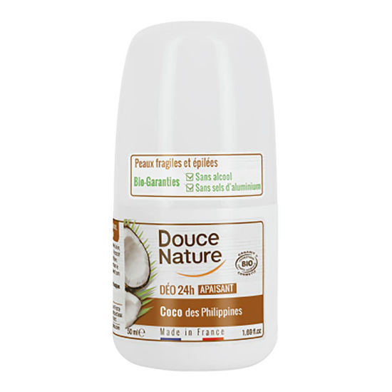 Douce Nature naravni deodorant roll-on 24H - kokos, 50 mL