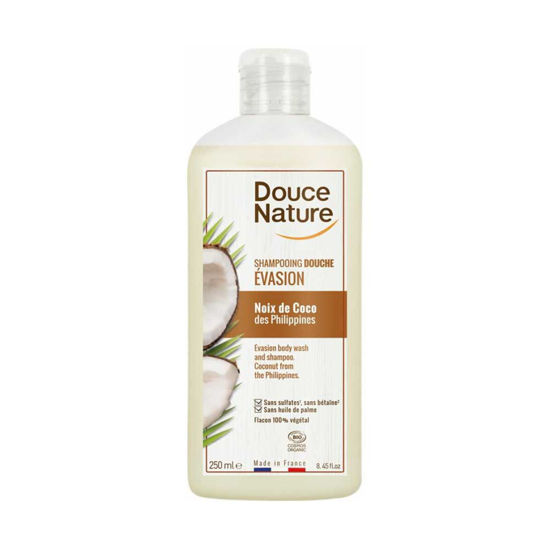 Douce Nature naravni gel in šampon za tuširanje kokos, 250 mL