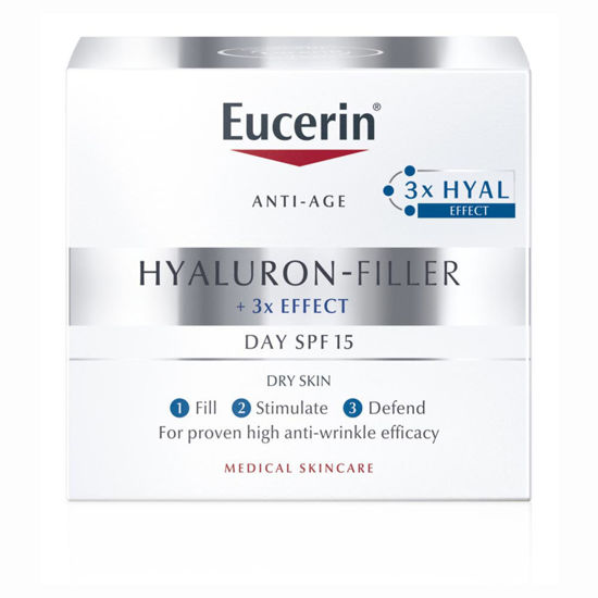 Eucerin Hyaluron-Filler dnevna krema za suho kožo z ZF 15, 50 mL