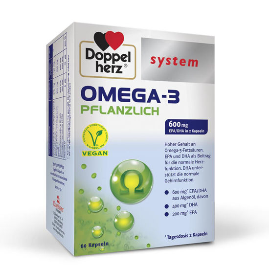 Doppelherz System Omega-3 rastlinske, 60 kapsul