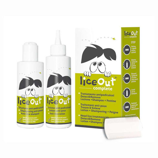 LiceOut komplet (losjon + šampon + glavnik), 2x125 mL + glavnik