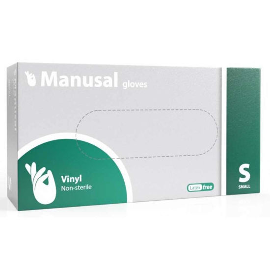 Manusal rokavice pregledne VINIL brez pudra nesterilne, 100 rokavic