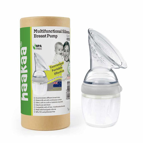 Haakaa komplet silikonska prsna črpalka in steklenička 3. generacije 160 mL, 1 komplet