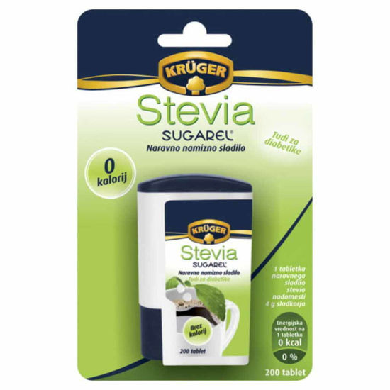 Krüger Stevia Sugarel namizno sladilo v tabletkah, 200 tabletk