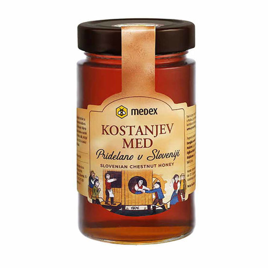 Medex kostanjev med iz Slovenije, 450 in 900 g