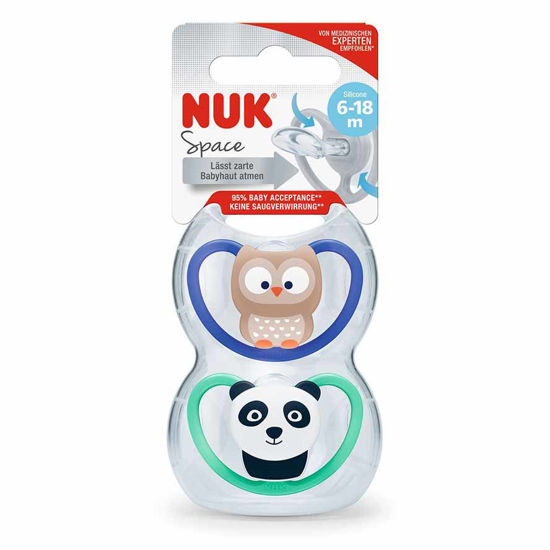 Nuk Space tolažilna duda - silikon, 2 dudi