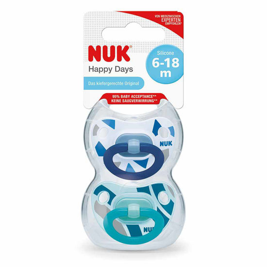 Nuk Happy Days silikon duda - velikost 3, 2 dudi