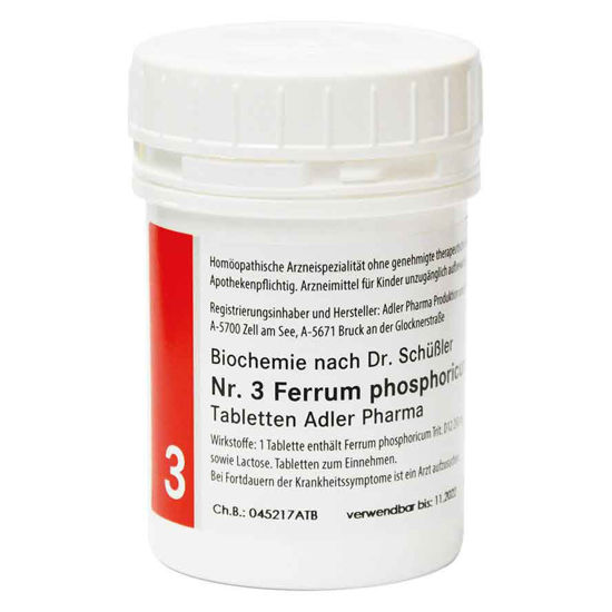 Schüsslerjeva sol št. 3 Ferum phosphoricum D12, 400 ali 1000 tablet