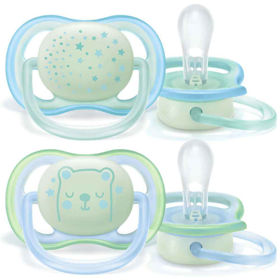 Slika Avent Ultra Air 0-6 m nočna tolažilna duda silikon, 2 dudi