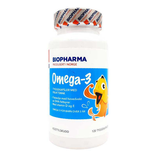Biopharma Omega 3 za otroke, 120 žvečljivih kapsul