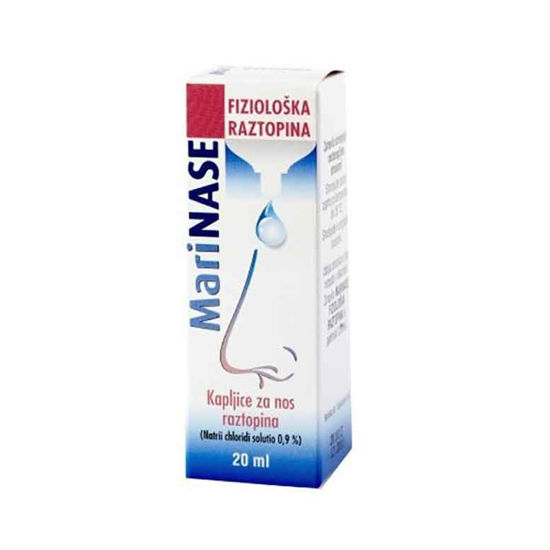 MariNASE fiziološka raztopina kapljice za nos, 20 mL