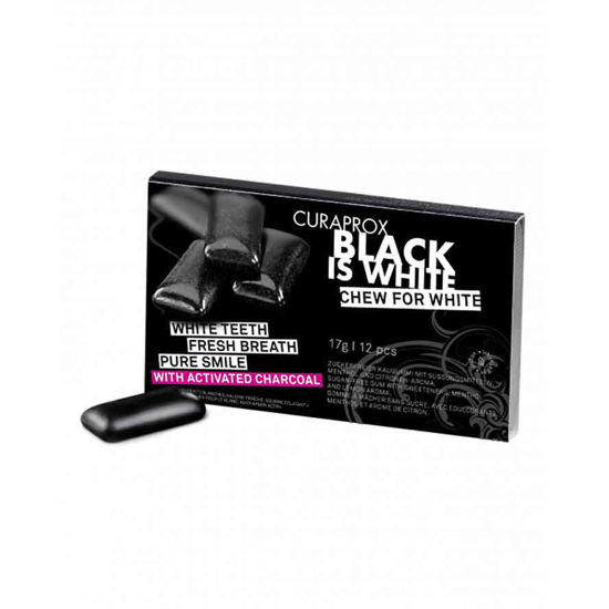 Curaprox Black Is White žvečilni gumi, 12 žvečilk