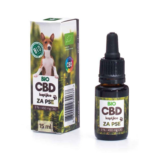 EkoKor Bio CBD kapljice za pse 3% (450 mg CBD) XL, 15mL