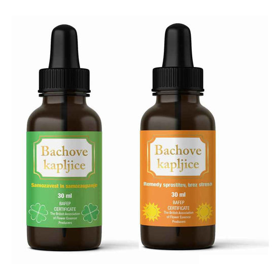 Bachove kapljice - brez stresa + samozavest in samozaupanje, 2x30 mL
