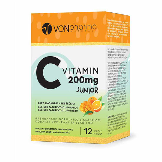VONpharma vitamin C 200 JUNIOR gel za direktno uporabo, 12 odmerkov
