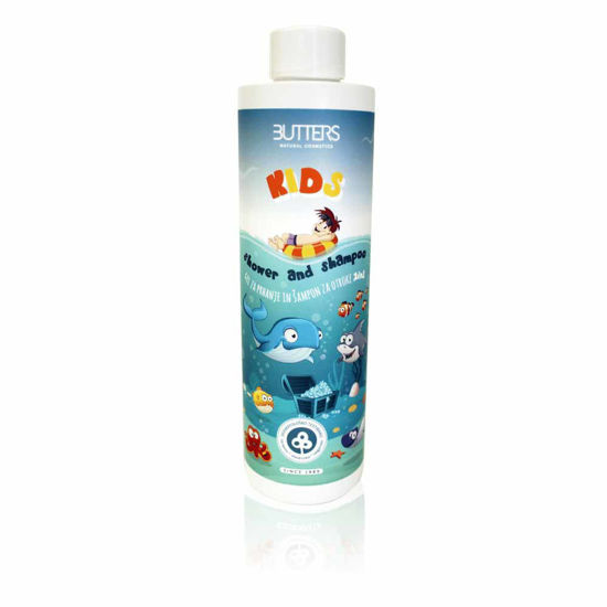 Butters otroški gel za prhanje in šampon 2v1 - jagoda ali sladkorna pena, 250 mL