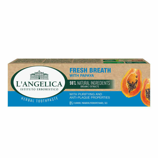 L'Angelica 100% naravna zobna pasta za svež dah - Papaya, 75 mL