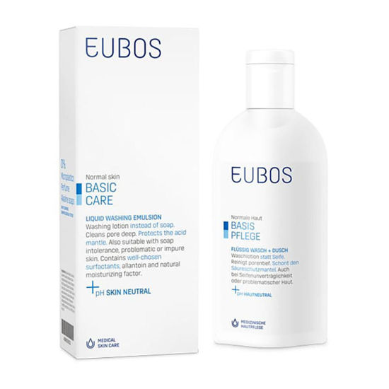 Eubos čistilna emulzija brez mila za telo - modra neodišavljena , 200 mL