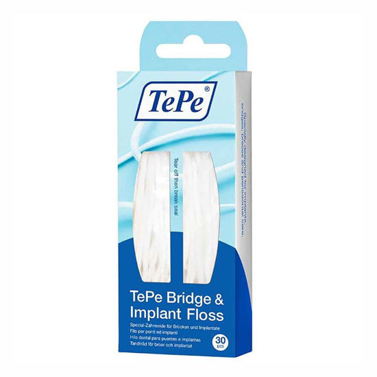 TePe Bridge and Implant Floss, zobna nitka za zobne vsadke in mostičke