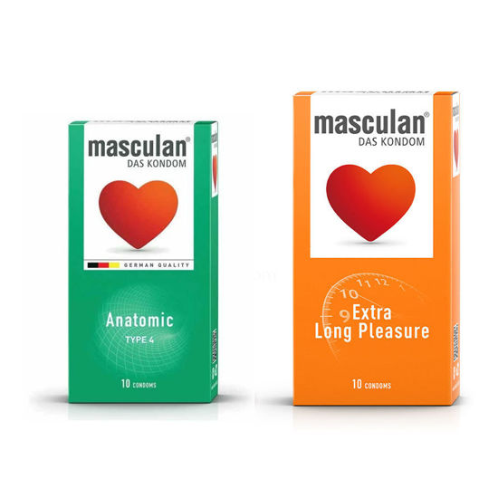 Masculan kondomi 4, 10 kondomov + GRATIS Masculan Extra Long Pleasure, 10 kondomov