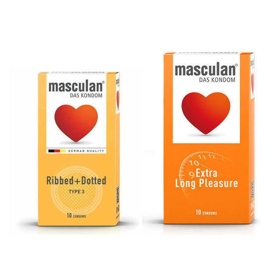 Masculan kondomi 3, 10 kondomov + GRATIS Masculan Extra Long Pleasure, 10 kondomov