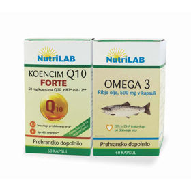 Slika Nutrilab Koencim Q10 kapsule in Omega 3, 500 mg kapsule (AKCIJA)