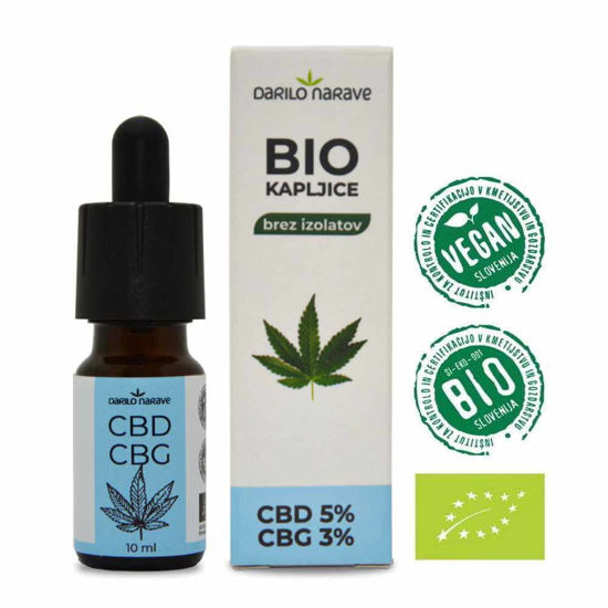 Bio CBD CBG kapljice 500 mg + 300 mg, 10 mL