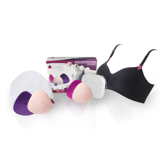 Curve by Cache Cœur začetni set za dojenje, črn ali nude, S, M, L ali XL, 1 set