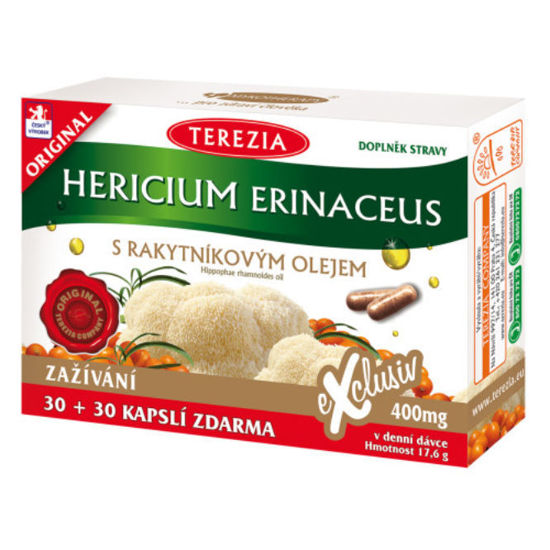 Resasti bradovec (Hericium erinaceus) z oljem rakitovca
