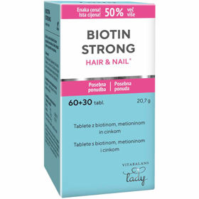 Biotin Strong Hair&Nail za lase in nohte, 60 tablet + 30 tablet GRATIS