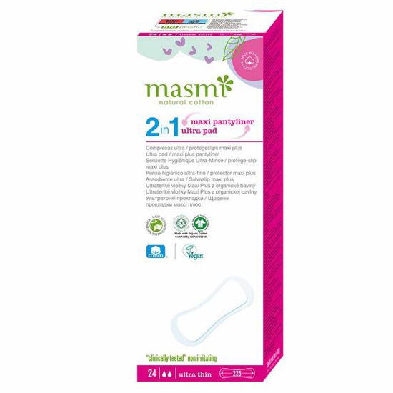 Masmi 2v1 ultra higienski vložki maxi plus ščitniki, 24 vložkov