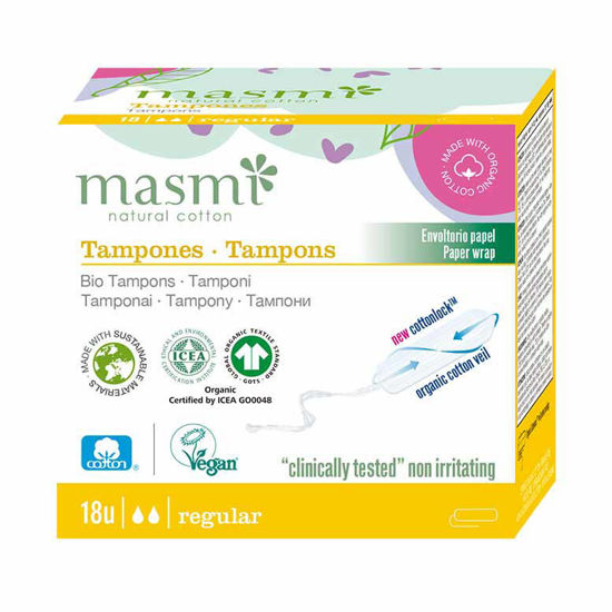 Masmi Normal tamponi iz ekološkega bombaža, 18 tamponov